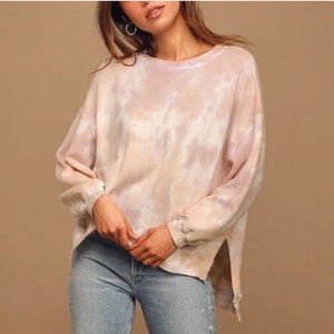 Brand New Women's FOUND LA Peach Tie-dye Sweatshirt Small, Med, Large